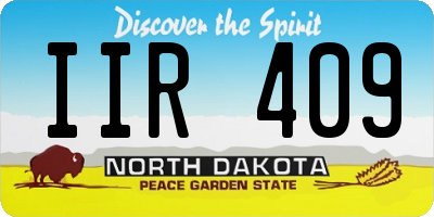 ND license plate IIR409
