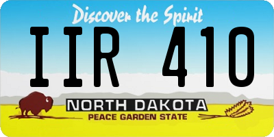 ND license plate IIR410