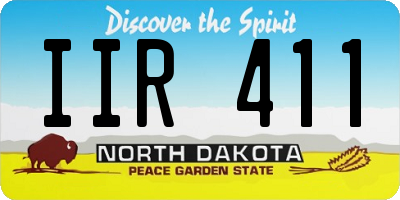 ND license plate IIR411