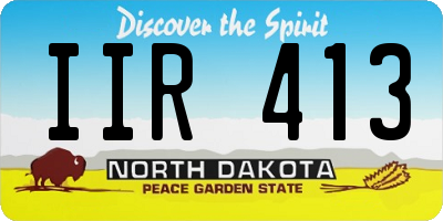 ND license plate IIR413