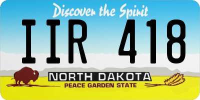 ND license plate IIR418