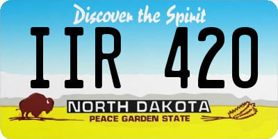 ND license plate IIR420