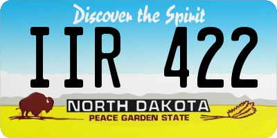 ND license plate IIR422