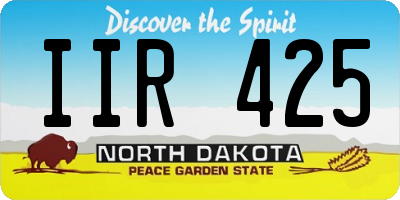 ND license plate IIR425