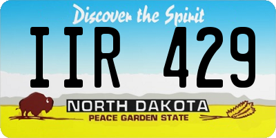 ND license plate IIR429