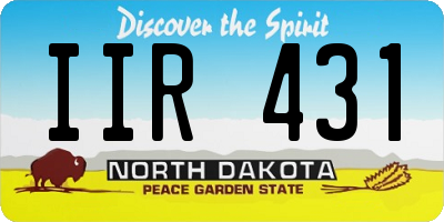 ND license plate IIR431