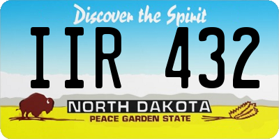 ND license plate IIR432