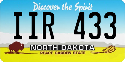 ND license plate IIR433
