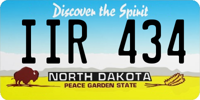ND license plate IIR434