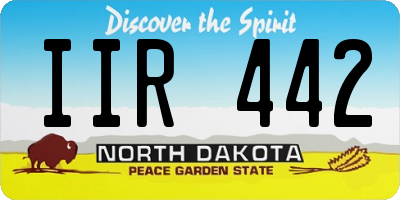ND license plate IIR442