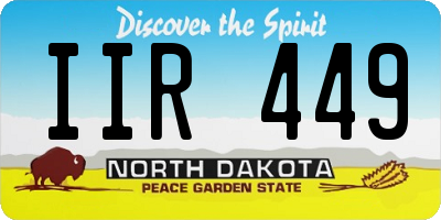 ND license plate IIR449