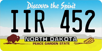 ND license plate IIR452