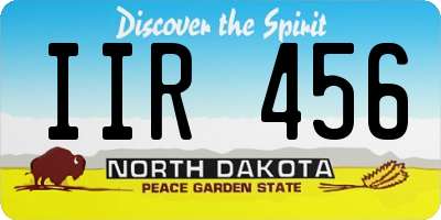 ND license plate IIR456