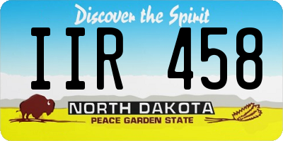 ND license plate IIR458