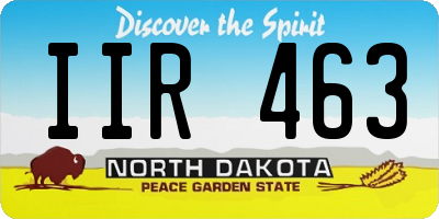 ND license plate IIR463