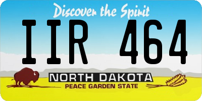 ND license plate IIR464