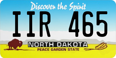 ND license plate IIR465