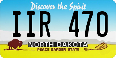 ND license plate IIR470