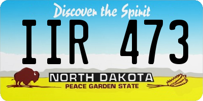 ND license plate IIR473