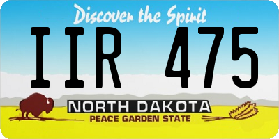 ND license plate IIR475