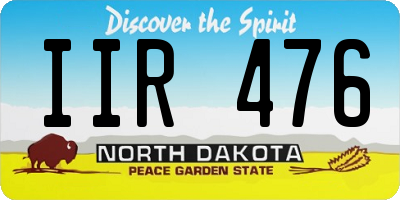 ND license plate IIR476