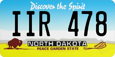ND license plate IIR478