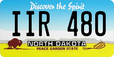 ND license plate IIR480