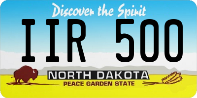 ND license plate IIR500
