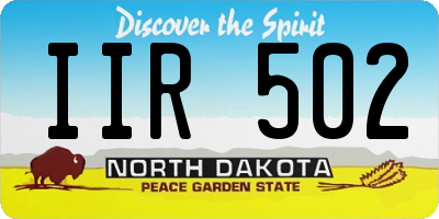 ND license plate IIR502