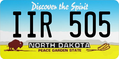 ND license plate IIR505