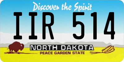 ND license plate IIR514