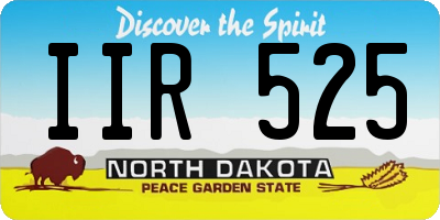 ND license plate IIR525