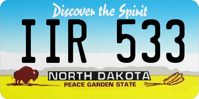 ND license plate IIR533