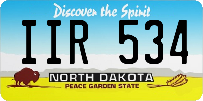 ND license plate IIR534