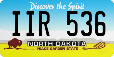 ND license plate IIR536