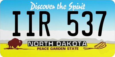 ND license plate IIR537