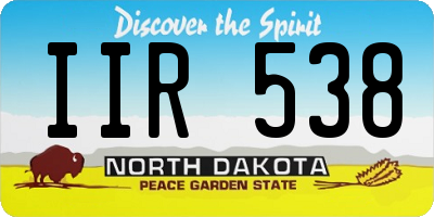 ND license plate IIR538