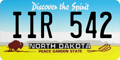 ND license plate IIR542