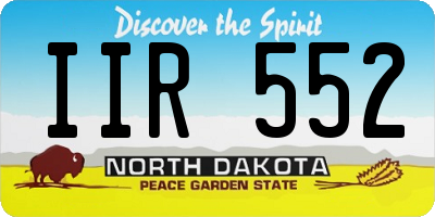 ND license plate IIR552
