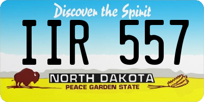 ND license plate IIR557