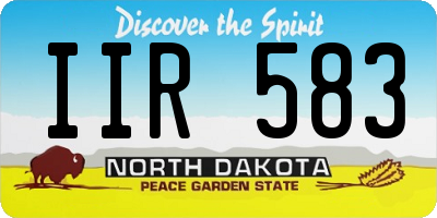 ND license plate IIR583