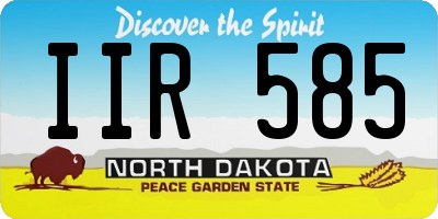 ND license plate IIR585