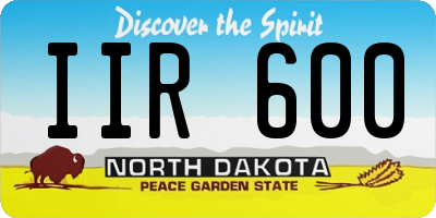 ND license plate IIR600