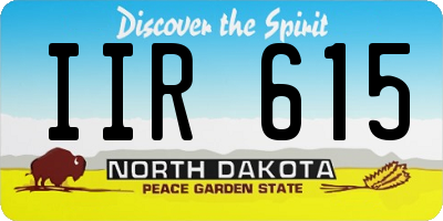 ND license plate IIR615
