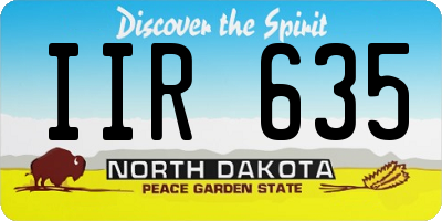 ND license plate IIR635