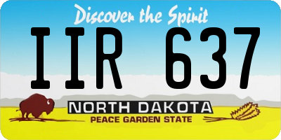 ND license plate IIR637