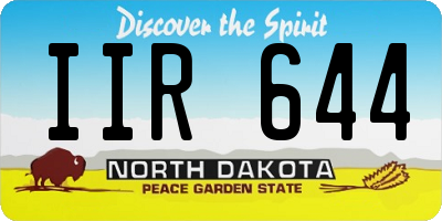 ND license plate IIR644