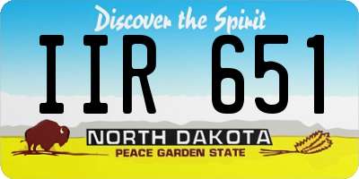 ND license plate IIR651