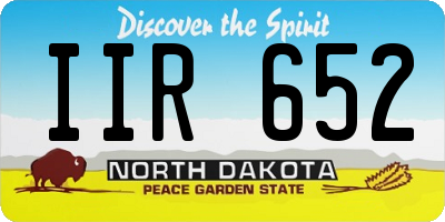 ND license plate IIR652