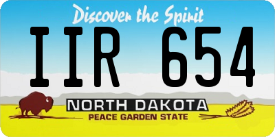 ND license plate IIR654